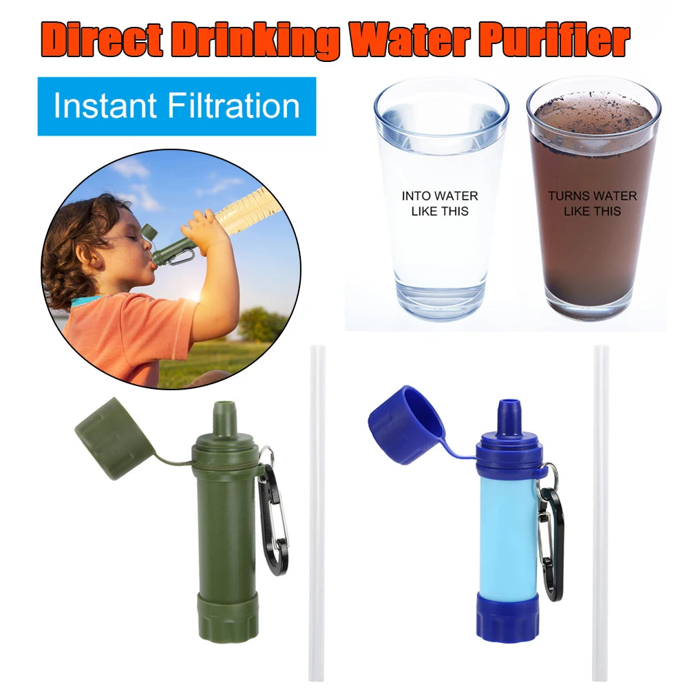 Wild Leven Nood Drinkwater Filtering Tools Draagbaar Kamperen Wandelen Leven Survival Water Purifier Filter Met Stro