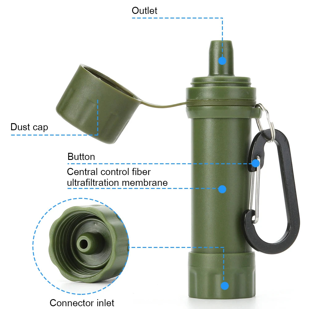Wild Leven Nood Drinkwater Filtering Tools Draagbaar Kamperen Wandelen Leven Survival Water Purifier Filter Met Stro